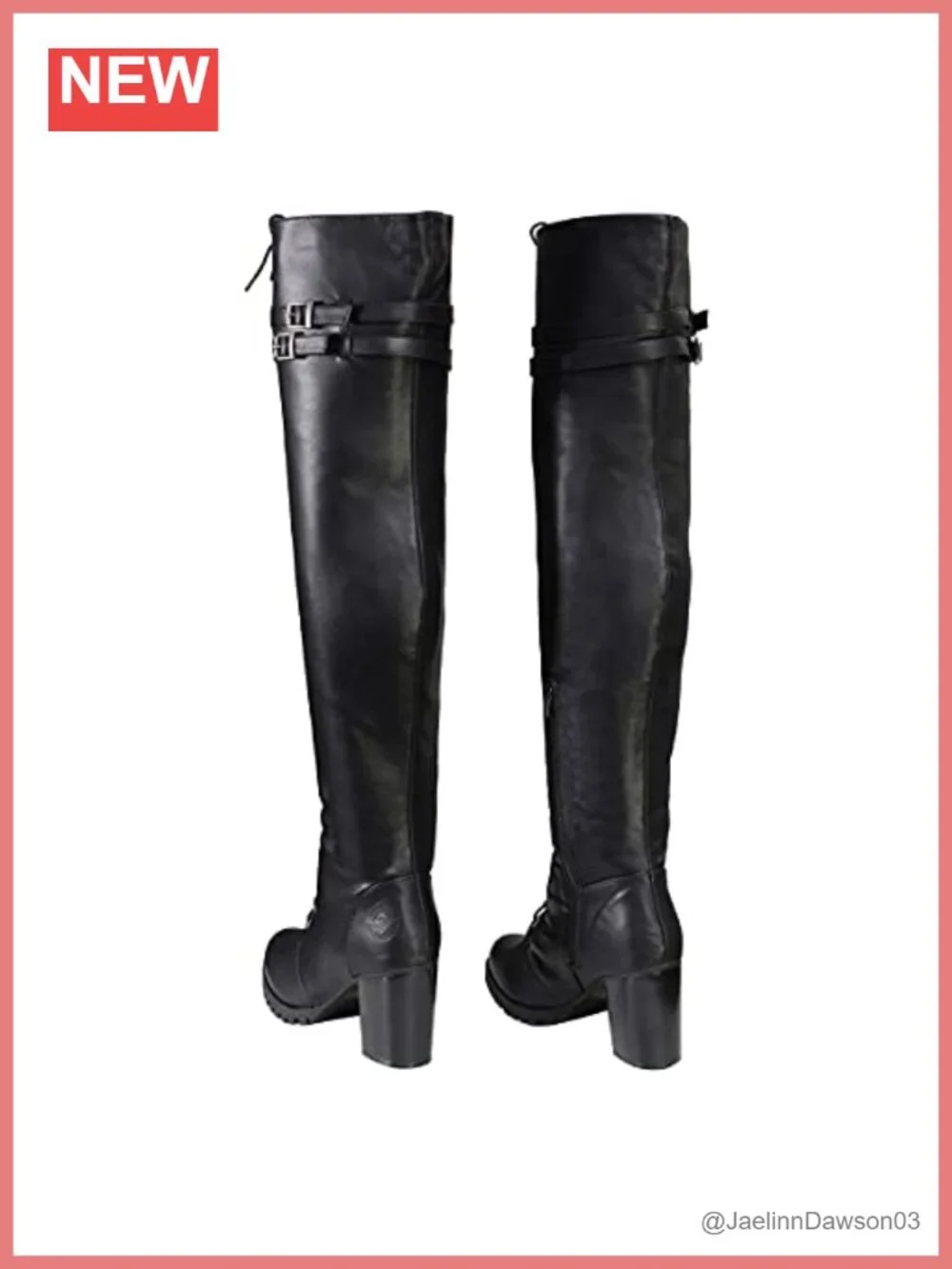 Faux Leather Above Knee Lace-Up Combat Boots Buckle Straps